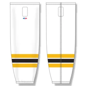 Athletic Knit (AK) Custom ZH711-312 Boston Bruins Alternate White Sublimated Mesh Ice Hockey Socks