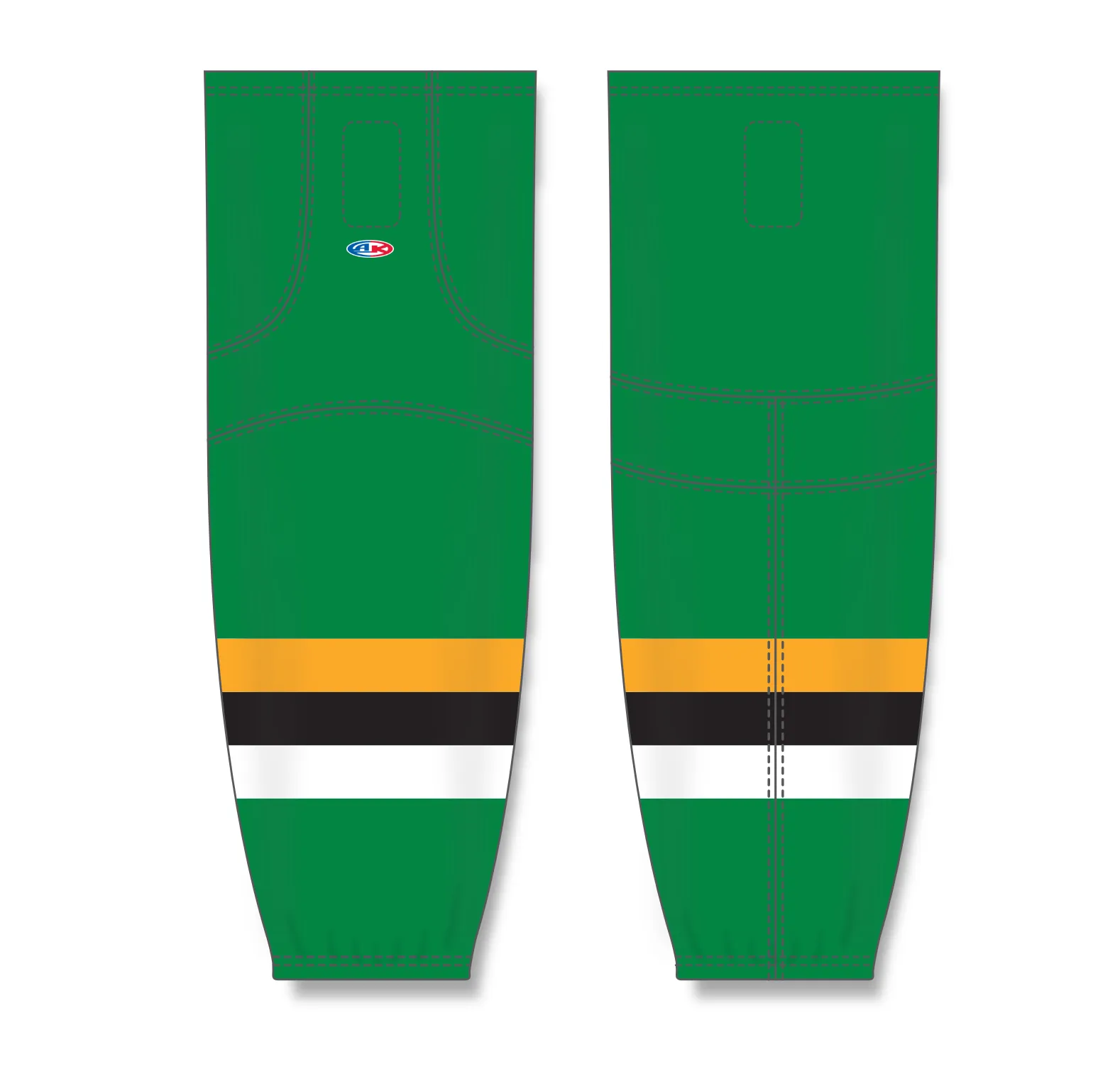 Athletic Knit (AK) HS2100-406 Minnesota North Stars Kelly Green with Black Stripe Mesh Ice Hockey Socks