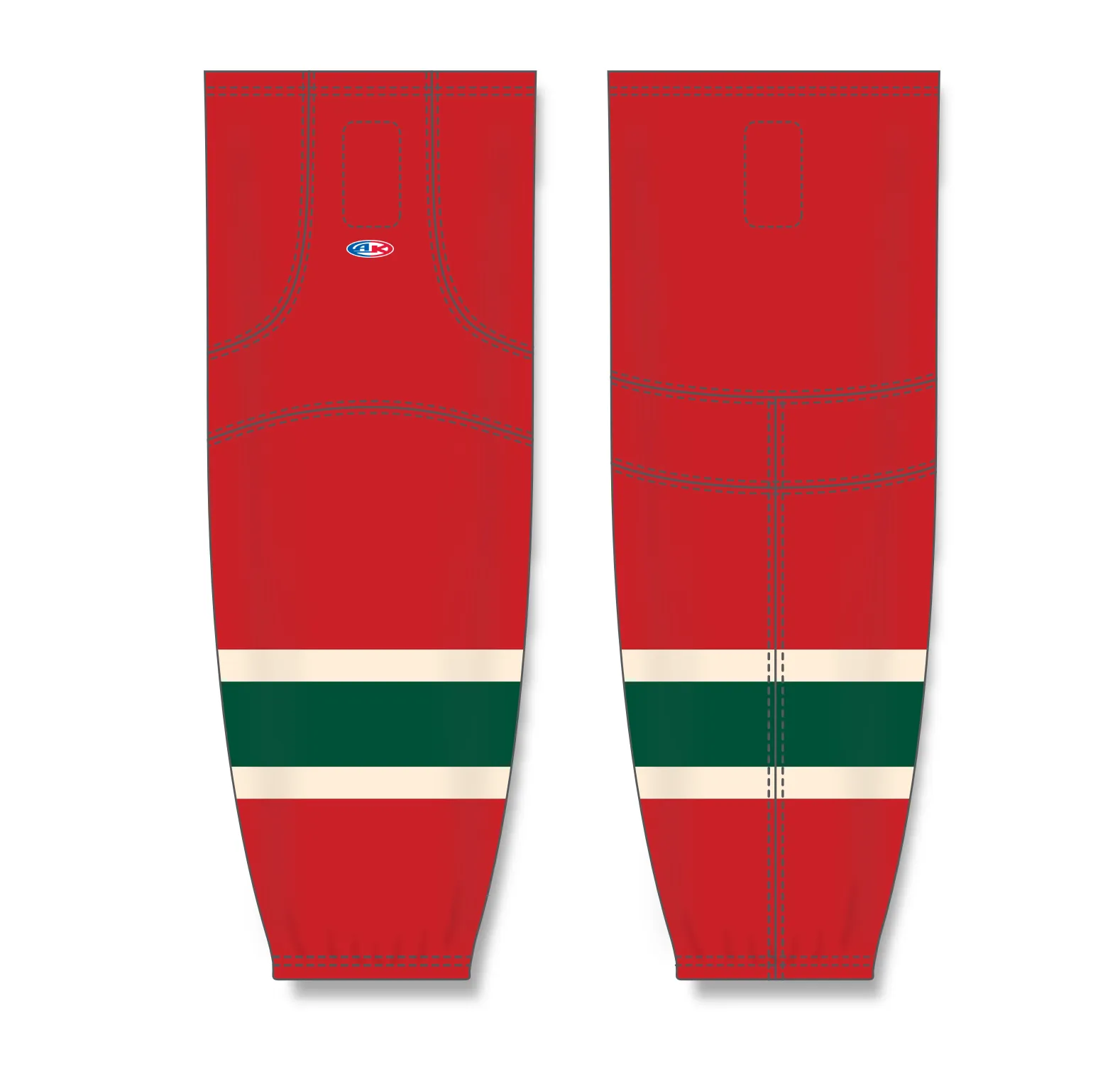 Athletic Knit (AK) HS2100-564 2007 Minnesota Wild Red Mesh Ice Hockey Socks