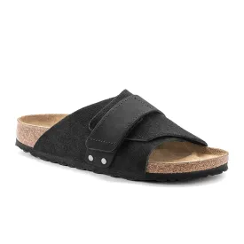 Birkenstock Kyoto Slide Sandal (Men) - Black Suede/Black Nubuck