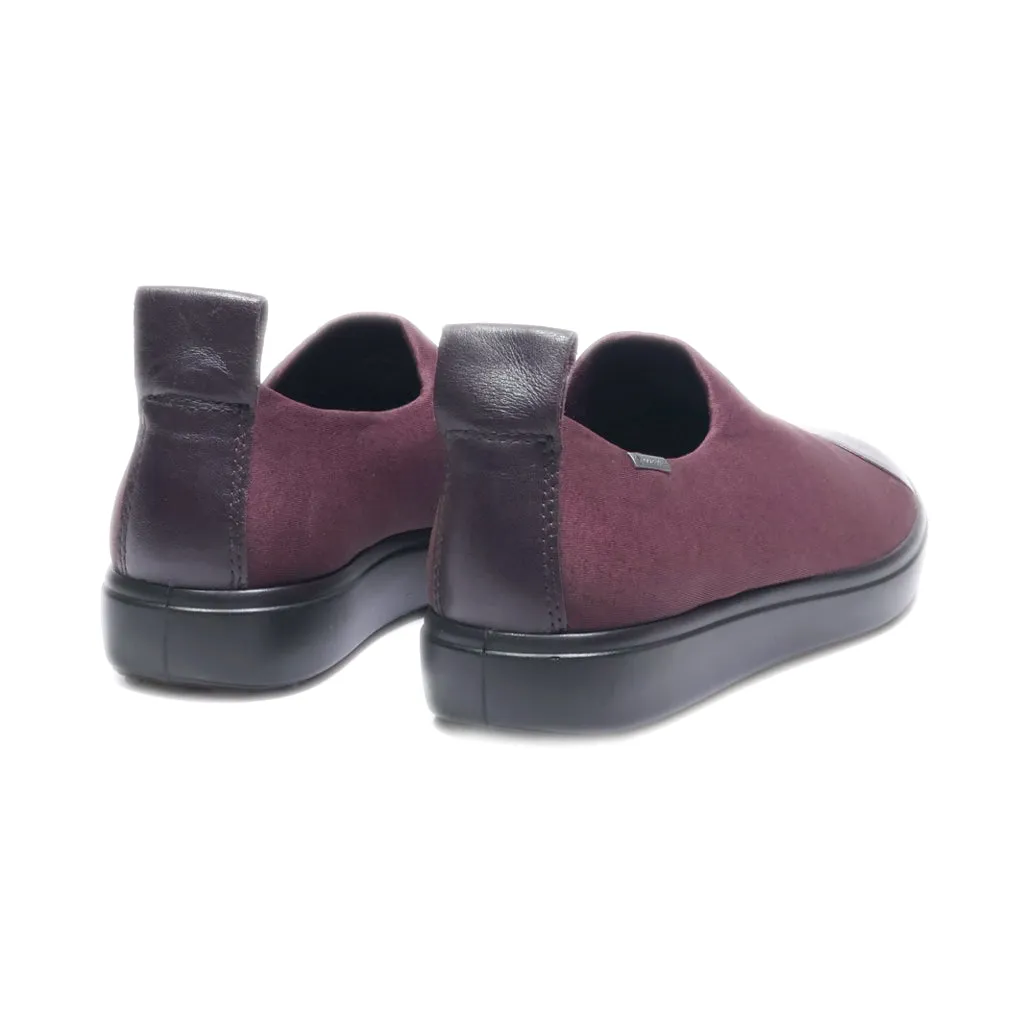 Ecco Low-Top Sneakers Fabric Maroon Colour For Women