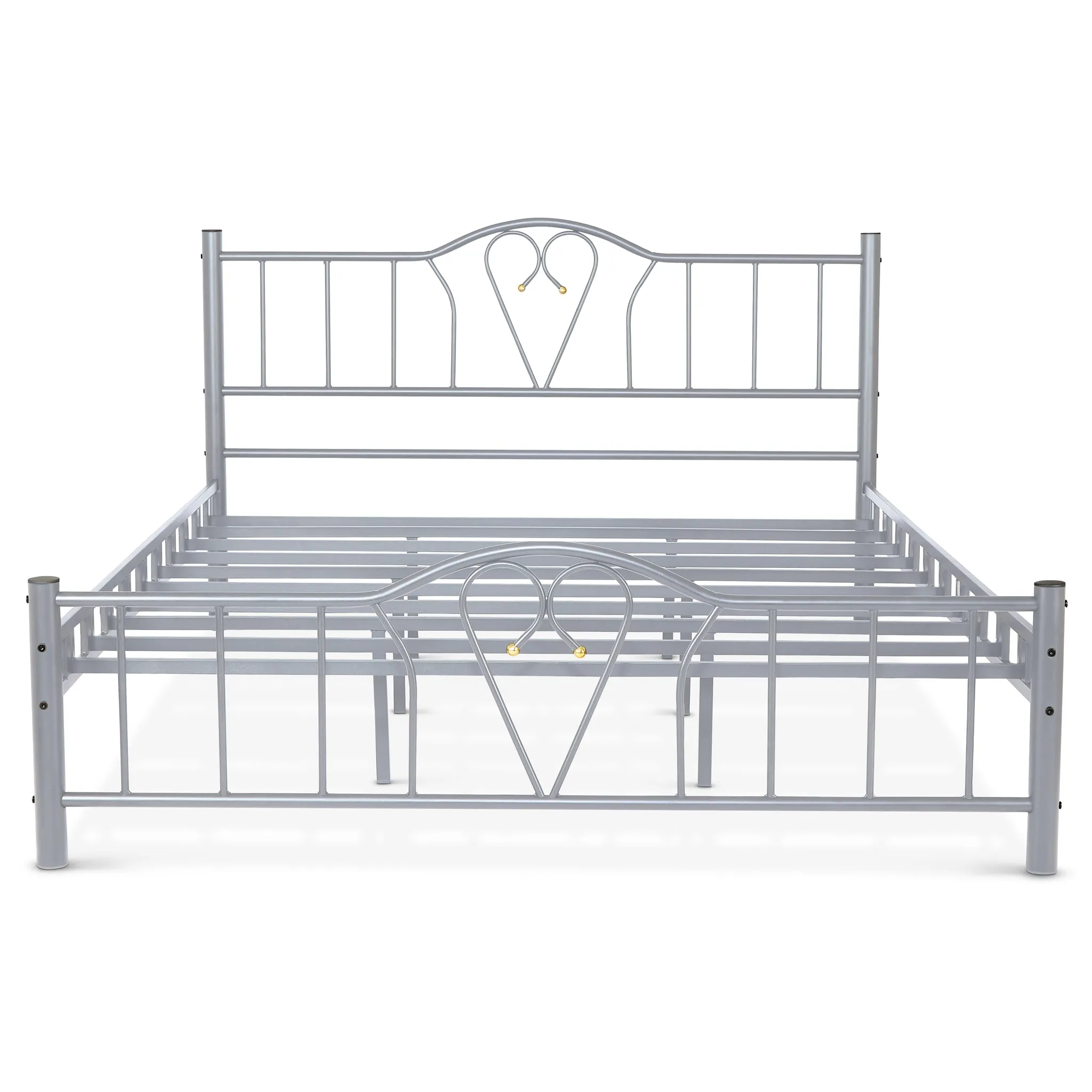 Orkide Metal 5FT King Size Bed Frame - Silver