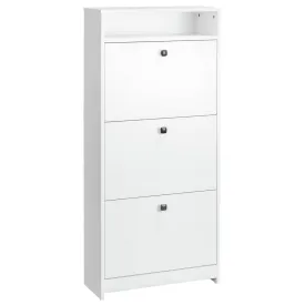 Shoe Storage Cabinet With 3 Drawers, Chipboard-White