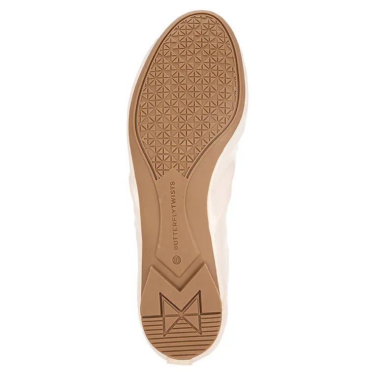 SOPHIA Ballet Flat Shoes - Beige Patent