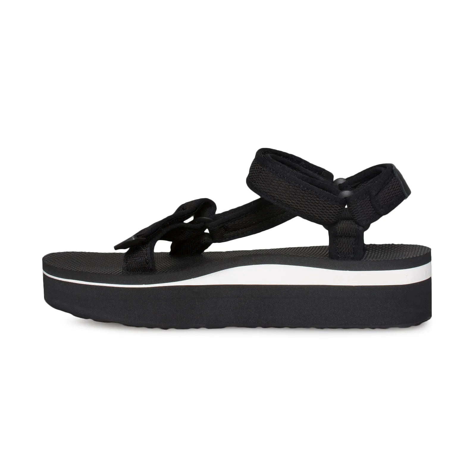 Teva Flatform Universal Mesh Print Black Sandals - Women's