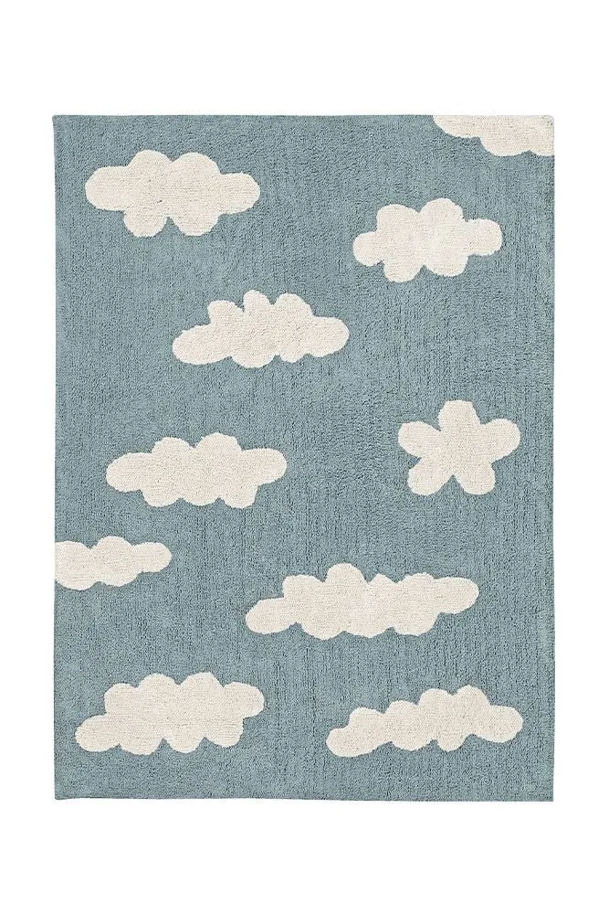 WASHABLE AREA RUG CLOUDS BLUE